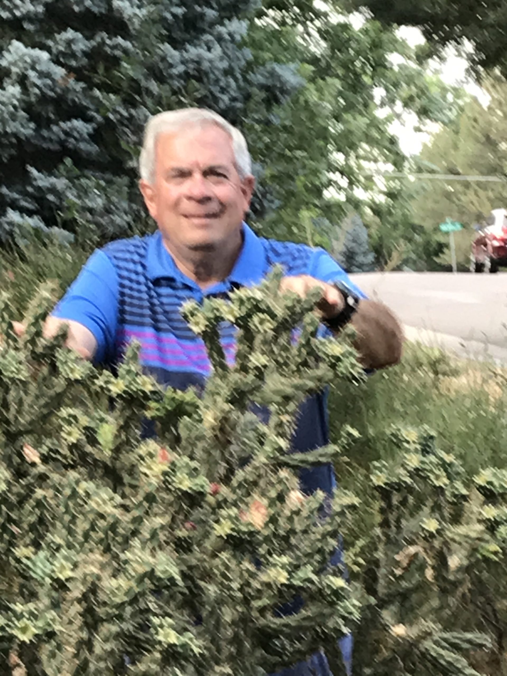 Rod Haenni in his garden