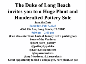 Gary Duke’s Plant and Pottery Sale – February 7, 2026